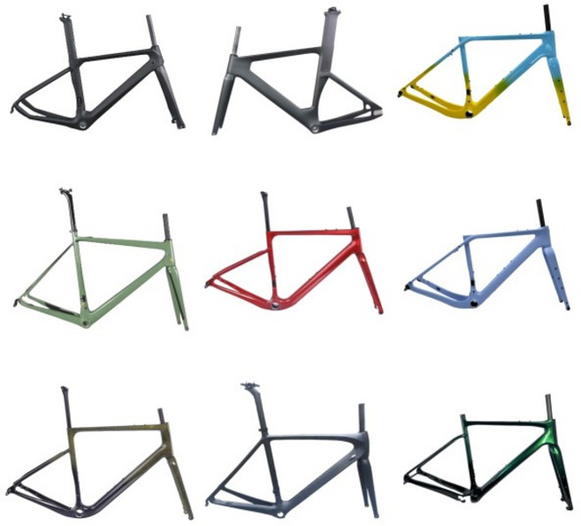 T1100 Carbon SLR Gen7 로드 자전거 프레임 700C 플랫 마운트 디스크 브레이크 전체 내부 라우팅 Di2/기계, 18 chameleon No frame, 1개