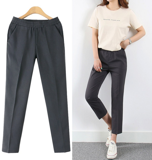 나인뮤즈 허리밴딩 슬랙스 일자핏 빅사이즈여성의류 ~3XL 데일리 키작녀 리더밴딩팬츠