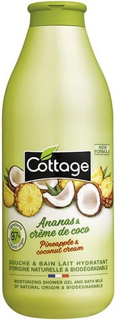 코티지 모이스처라이징 밀크 샤워젤 텐더 카라멜 파인애플 코코넛 750ml, 1