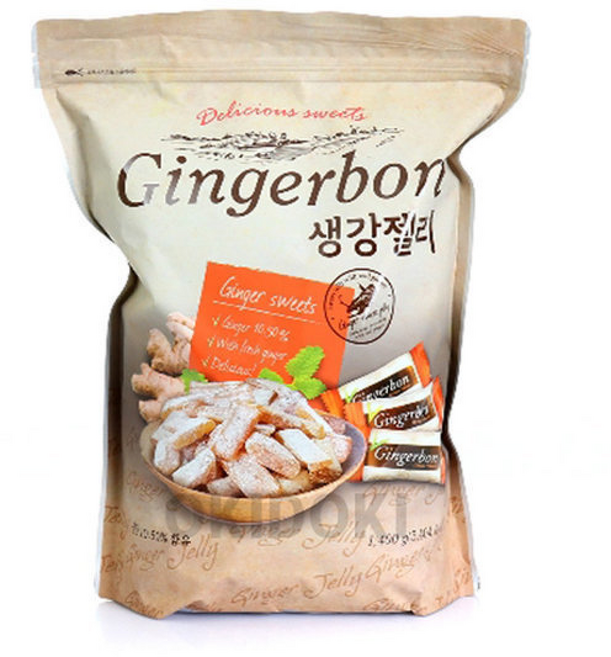 Gingerbon 진저본 생강 젤리 대용량 / 생강젤리 대용량 개별포장, 1개, 1.4kg