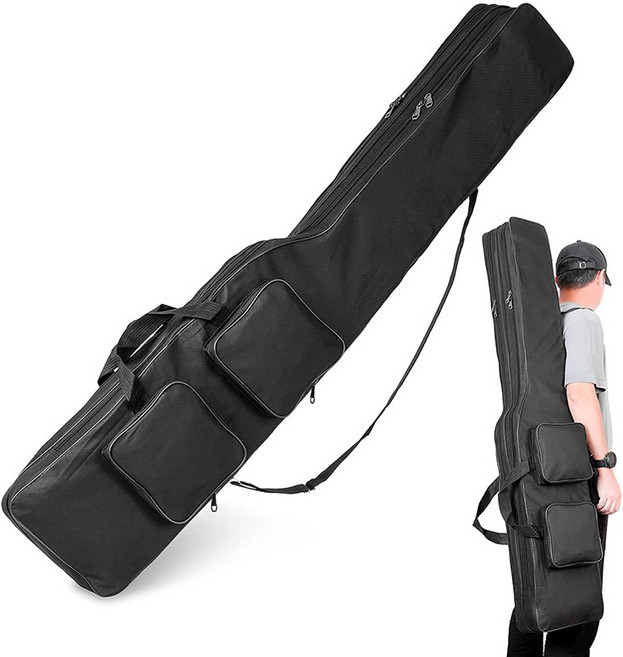 프리라이프 다용도 초경량 바다 낚시가방 낚시백팩 130cm, A 블랙