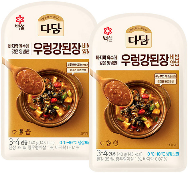 다담 우렁강된장, 140g, 2개
