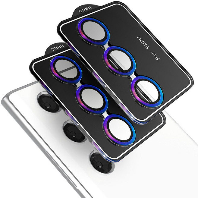 모란카노 메탈 링 카메라 렌즈 강화유리 2p 세트 오로라, 1세트