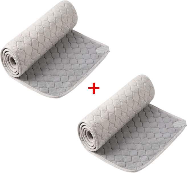 [1+1] 1인용 전기 장판 매트 전기요 싱글 소형 2인 3인 쇼파 소파 용 기숙사 병원 보호자 간이 침대 미용베드 극세사 세탁가능한 전자파없는 국산 180X50cm, 대_180cmx50cm(크림베이지+크림베이지)