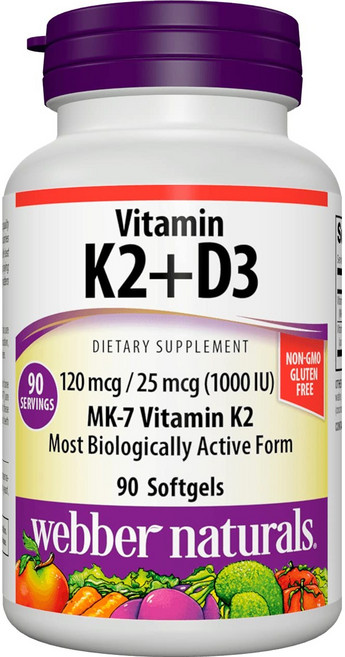 MAPEinc 비타민D3 K2+D3 MK-7 1 000IU 건강한 뼈와 치아의 성장과 유지 심혈관시스템 보충제, 1개, 90회분
