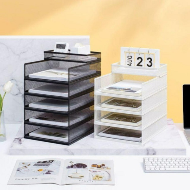 프리미엄 서류함 데스크탑 보관함 A4 파일 선반 5단 세로형 블랙 4단, 유럽식 6단 세로형 그린 5단