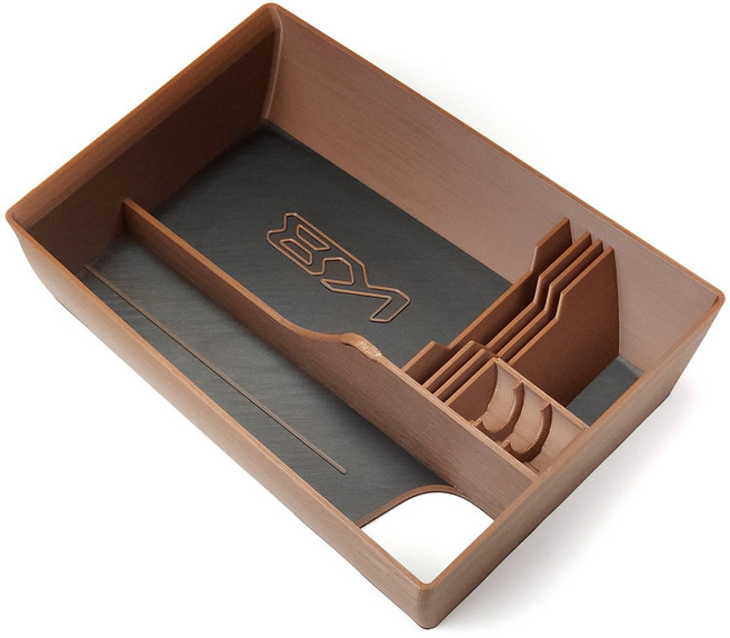 핏콘 더뉴K8 페이스리프트 수납함 콘솔트레이 튜낭 차량용품, 1 단문형, 5 블랙_브라운