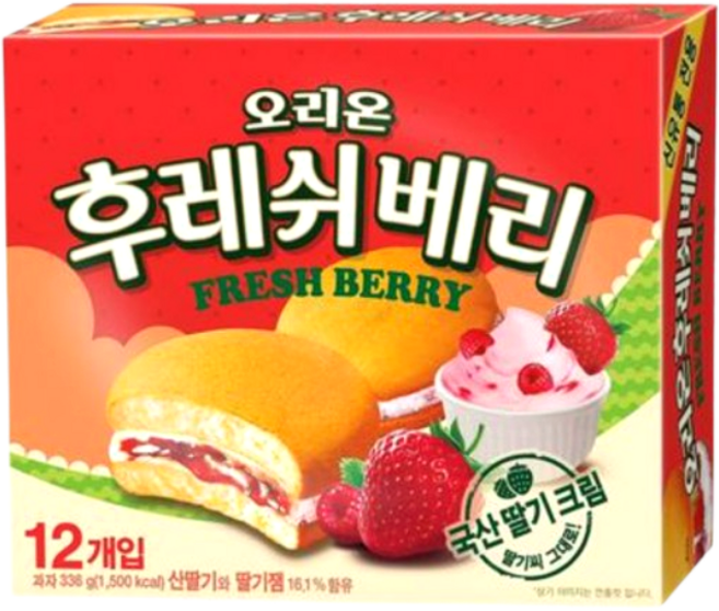 오리온 딸기 후레쉬베리, 336g, 12개