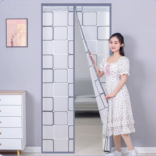 두툼한 겨울 패딩 방풍비닐 커튼 투명 자석 패딩 방문 현관, 1개