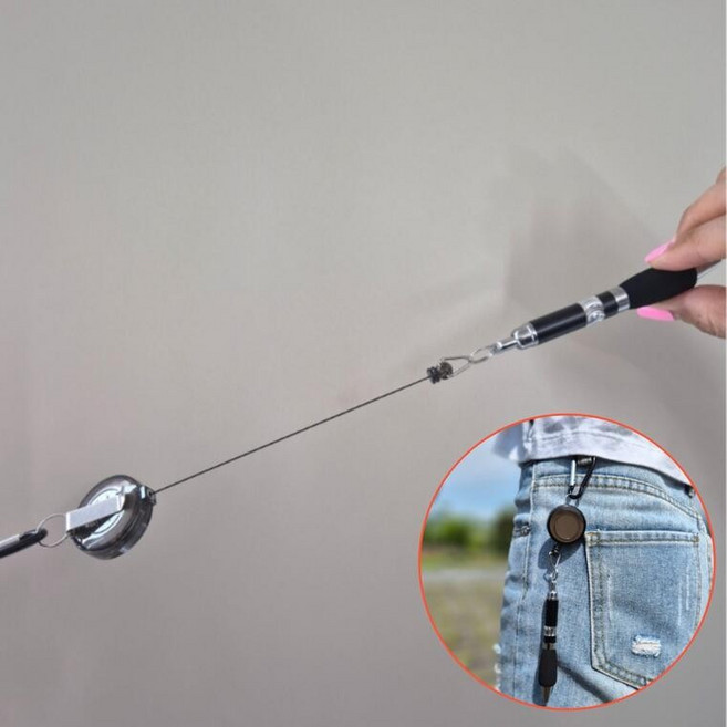 (3개세트) 릴형 볼펜 카라비너 휴대용 작업 현장 목걸이 펜홀더 체인, 1개, 상세페이지 참조