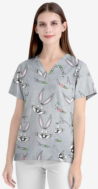 스크럽 간호사 여성 치과 프린트 탑 유니폼 실장유니폼 62001 상의 S