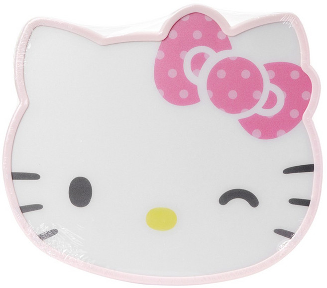 Bantang 산리오 캐릭터 얼굴 모양 도마, 1개, 헬로키티 핑크