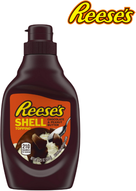[Reese's] 리세스 피넛버터 초코쉘 소스 시럽 굳는 초코 시럽 소스 토핑 205g Reese's Chocolate Peanut Butter Shell, 1개