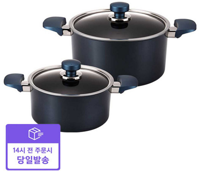 [해피콜] [빠른배송] 클래식 다이아몬드 냄비 2종 세트 (20양 24곰), 혼합색상, 20양수,24곰솥