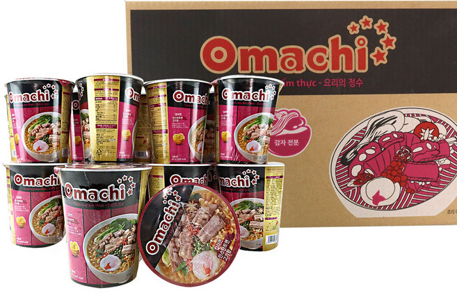 (배터짐) 탑굿 OMACHI 오마치 컵라면 돼지고기맛 라면 67g 베트남라면, 24개