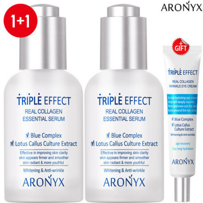 아로닉스 트리플 이펙트 리얼 콜라겐 에센셜 세럼 x2+아이크림 증정, 1개, 50ml