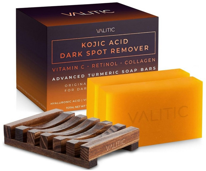 VALITIC 발리틱 Kojic Acid 코직산 비누, 2팩 + 홀더