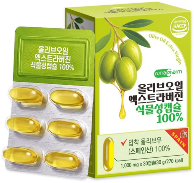 뉴트라팜 올리브오일 캡슐 엑스트라버진 100%, 1개, 30정