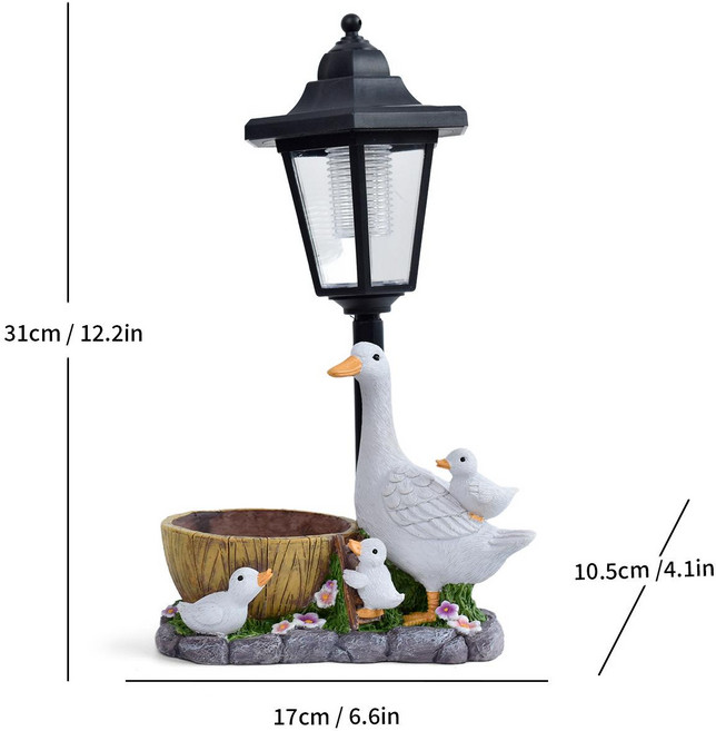 樹脂花園擺件太陽能戶外燈, LD-055花盆鸭 LD - 055花盆鴨