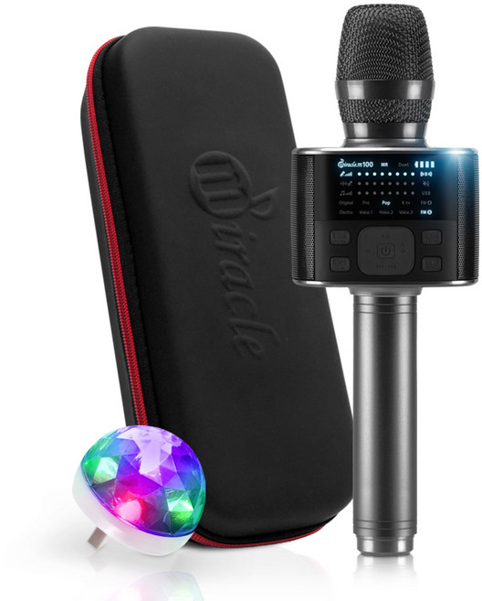 미라클엠 블루투스 노래방 마이크, M100, 블랙