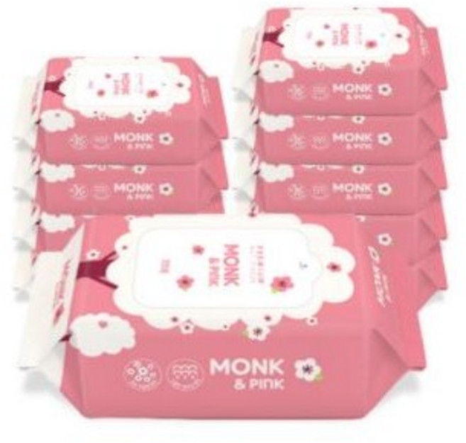 몽크앤핑크 유아 물티슈 리필형, 70g, 72매, 30팩