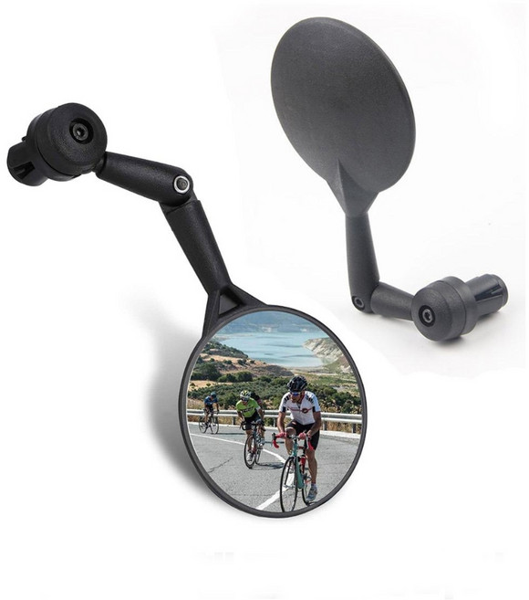 데일리쇼핑 자전거 백미러 거울 후사경 사이드미러 mtb 로드 라이딩, 180도바엔드백미러(낱개1개), 1개, 블랙