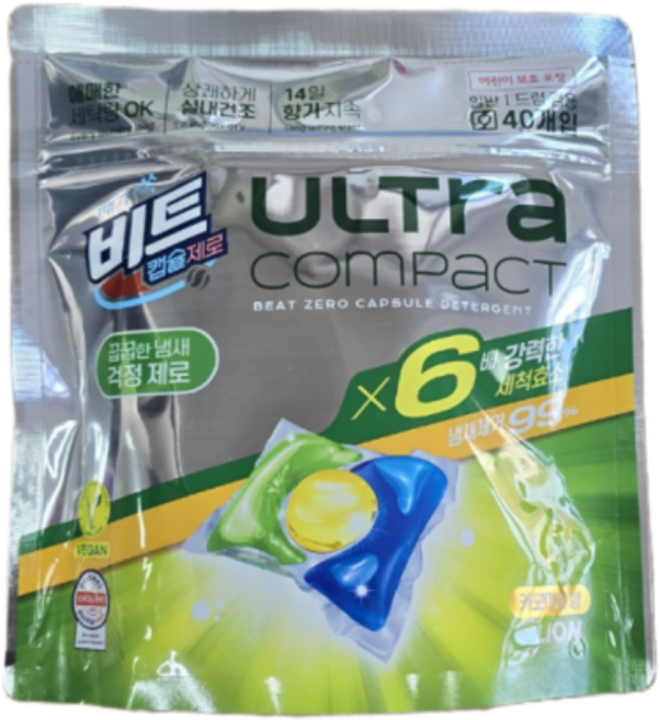 비트 제로 울트라 콤팩트 캡슐세제 실내건조 카모마일, 1개, 40개입