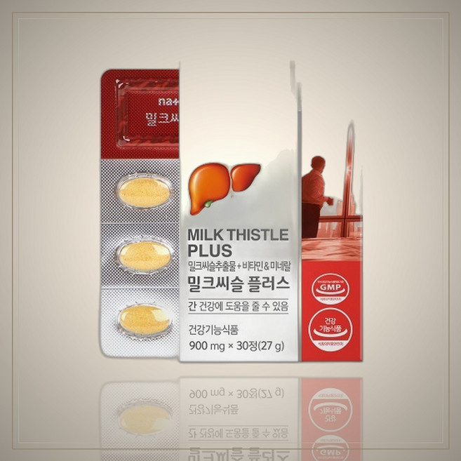 내츄럴플러스 밀크씨슬 간건강 실리마린 900mg 30정, 1박스
