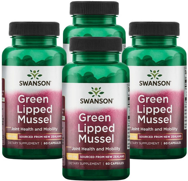 Swanson 스완슨 뉴질랜드 초록입 홍합 500mg 60캡슐, 4개