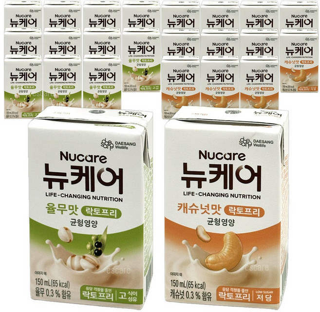 뉴케어 락토프리 율무맛+캐슈넛맛 150mlx24팩(혼합) 고단백 간편영양식, 24개, 150ml