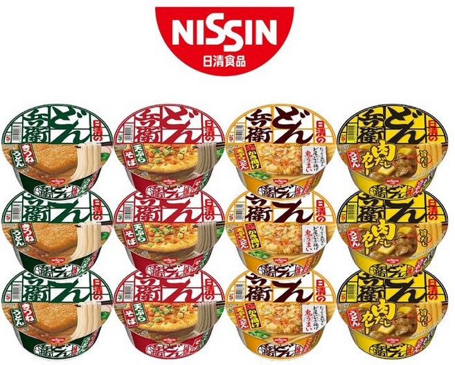 닛신돈베에 [닛신돈베에] 키츠네우동&카레우동 외 총4종 아소트 세트 1박스 12개입, 12개