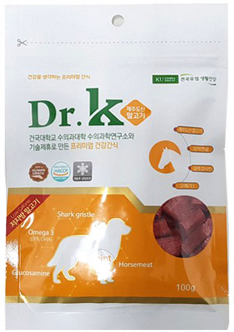 닥터케이 강아지 프리미엄 건강간식, 제주도산 말고기, 100g, 1개