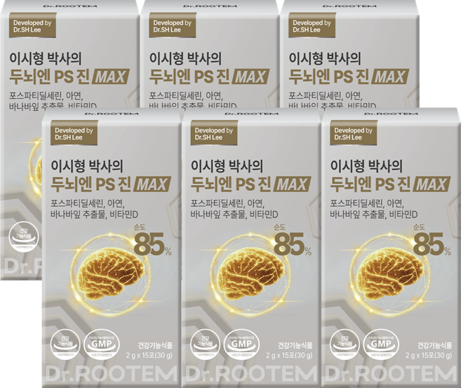 닥터루템 이시형박사의 두뇌엔 PS진 맥스 포스파티딜세린 분말, 6박스, 15회분