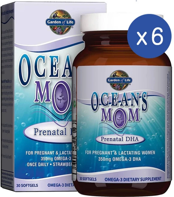 가든오브라이프 오션스 맘 프레나탈 DHA 오메가3 소프트젤 Garden of Life Oceans Mom Prenatal Fish Oil, 6개, 30정 - 쿠팡