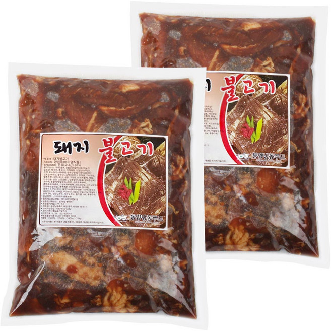 벅스웨이 한돈 돼지불고기 1kg, 2개