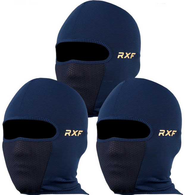 RXF ZET MAX BARACLAVA 3pcs 쿨바라클라바 냉감바라클라바 복면 멀티스카프 스카프 워머 골프파크 오토바이마스크 자외선차단 햇빛가리개 등산 KC인증, 네이비 1+1+1, 1개