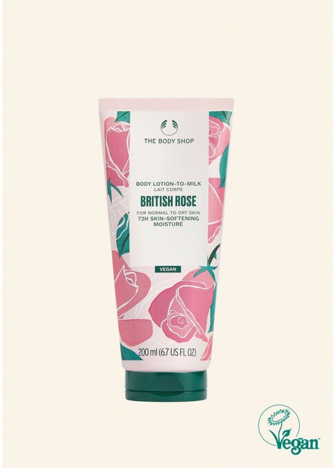 더바디샵 투 밀크 브리티쉬 로즈 바디로션, 200ml, 1개