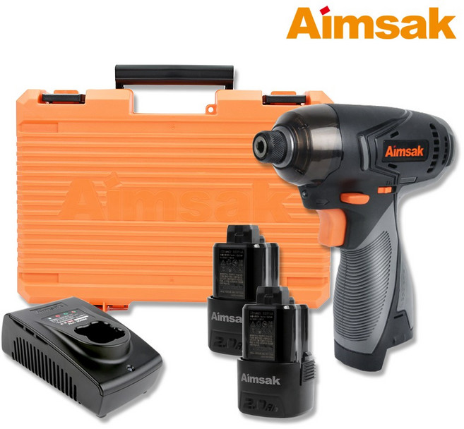 아임삭 AI414M2 3G 충전 임팩 드라이버 14.4V 배터리 2개 충전기 케이스 세트, 1세트