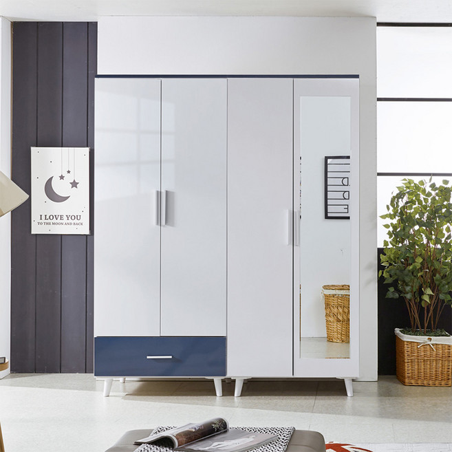 이노센트 캐스 1600 1단서랍옷장+거울 옷장 이불장 택1 i103904, 옷장, 네이비투톤_103904