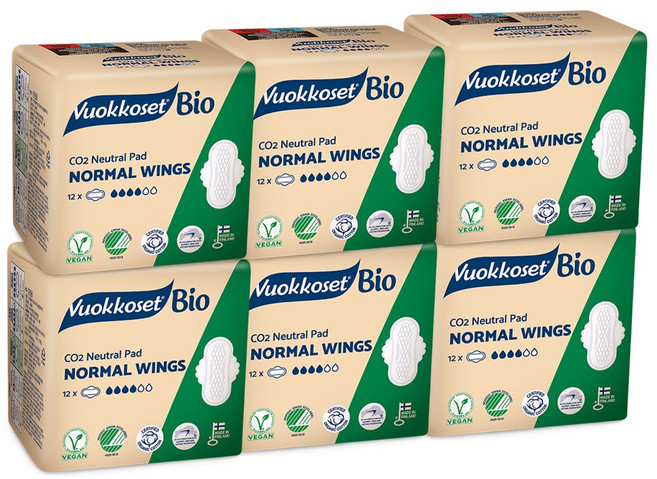 뷰코셋 바이오 노말 윙 소형 생리대 날개형, 12개입, 6세트