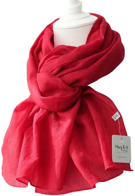 메리앤유 심플 직사각 무지 롱 스카프 머플러 국산