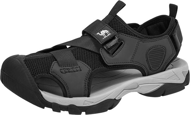 CAMEL CROWN 남성용 하이킹 샌들 클로즈드 샌들 남성용 사이즈 토 12 여름 운동 7-12 워터 야외 트레일 걷기 Black20013