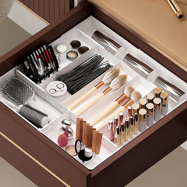 Alemon 수저 정리함 주방 서랍용 정리 트레이, 블랙, 1개