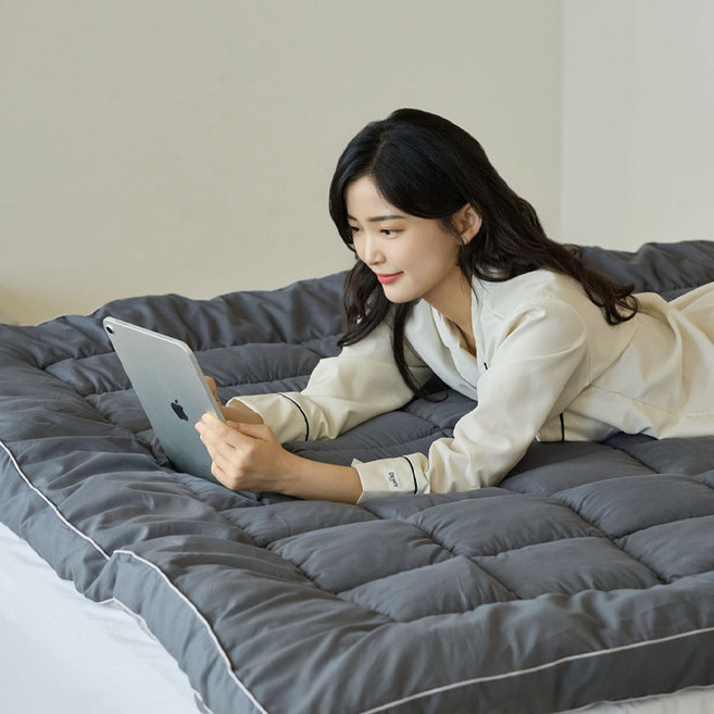 슬립슬러 생활방수 알러지케어 사계절 토퍼, 그레이