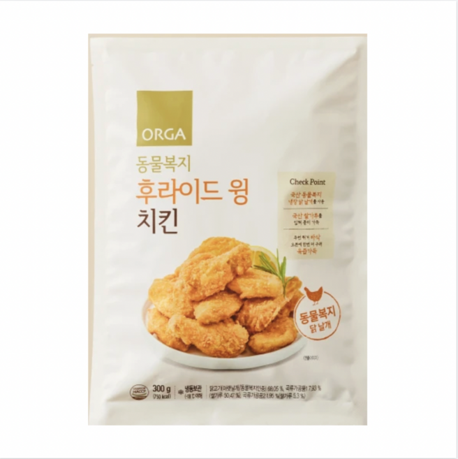 동물복지 후라이드 윙 치킨, 6개, 300g