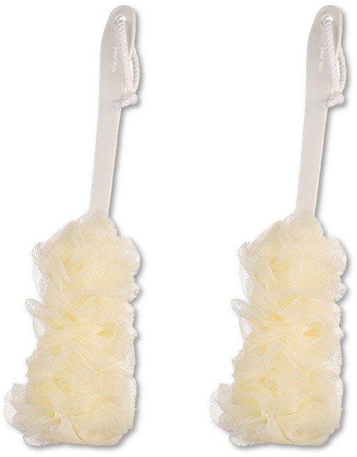 비바로드 손잡이 샤워타올 등밀이 샤워볼 거품솔, 2개, 1개입, 아이보리