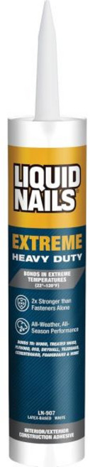 리퀴드 네일스 - 414607 LN-907 극한 강도 건설용 접착제 10온스, Extreme Heavy Duty, White, 10 Ounce (Pack of 4)