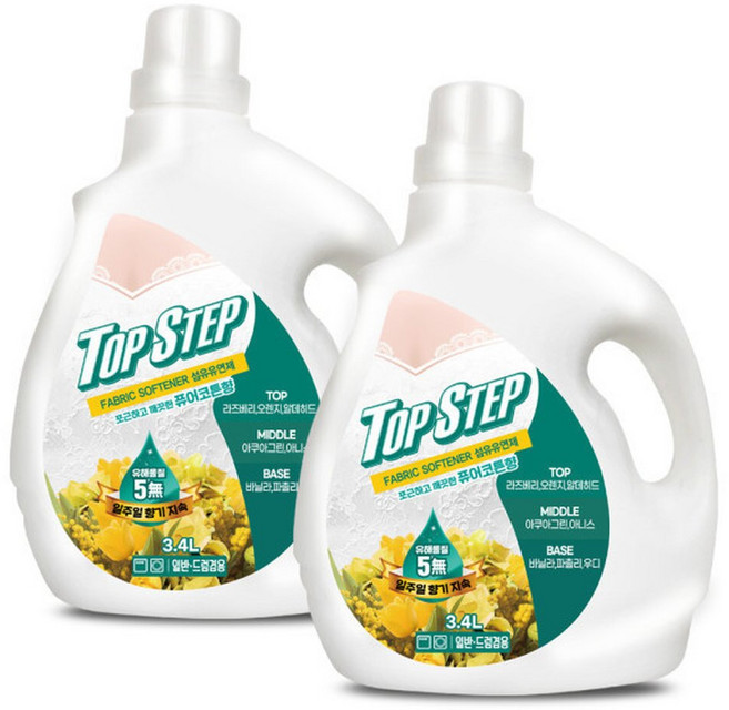 탑스텝 섬유유연제 퓨어코튼 3.4L x 2 미세플라스틱NO, 2개