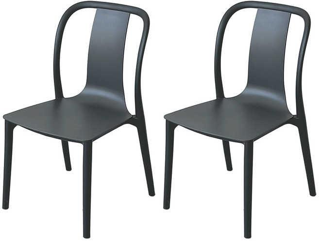 끌레르비에 카페 체어 식탁 의자, 2개, 다크그레이