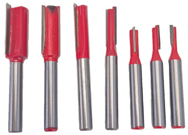 목공기리 목재 DIY 절삭 가공 엔드밀 생크 6.35mm 트리머 평 비트, 1세트